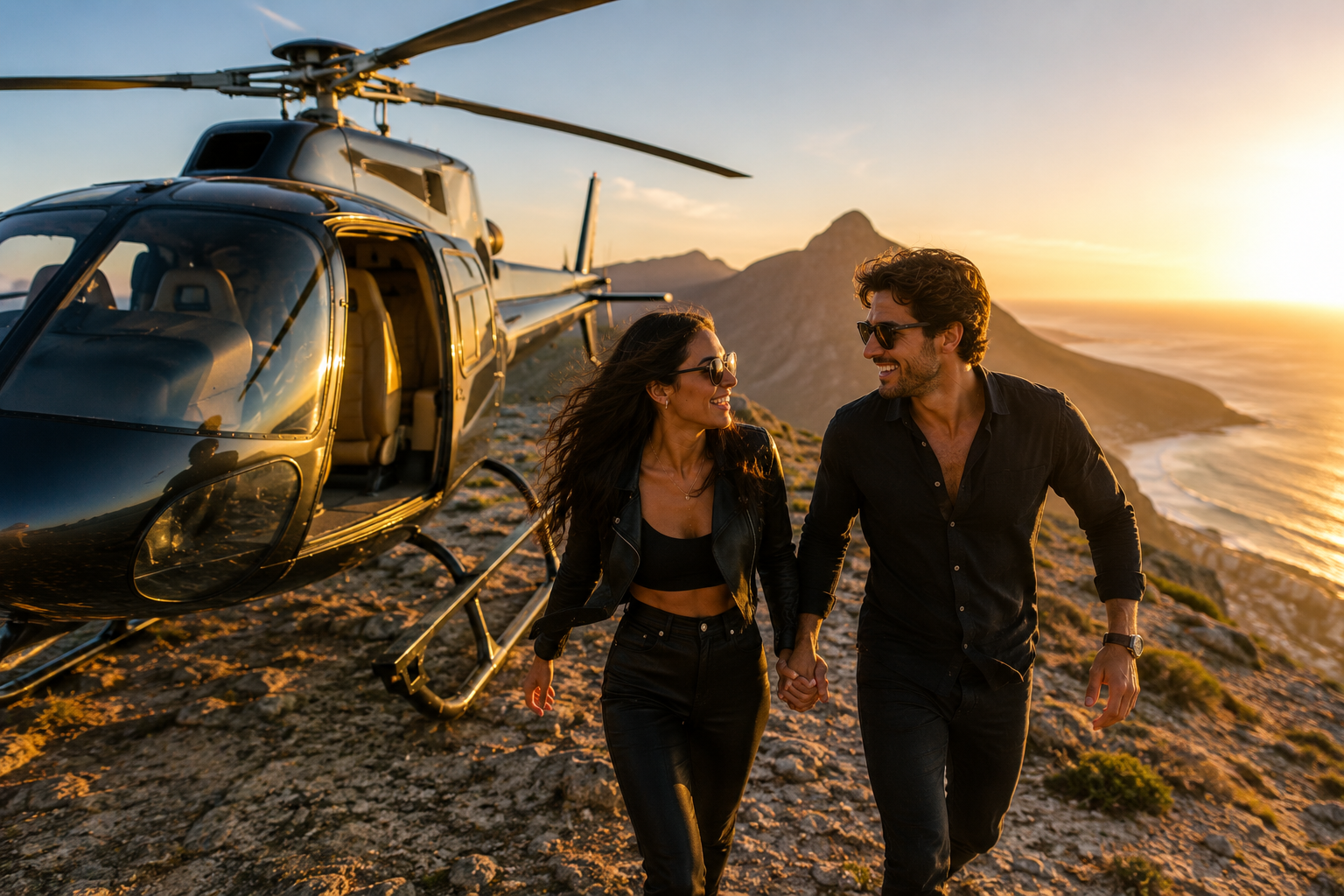 Couple on an adventurous outdoor challenge date